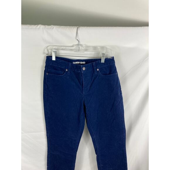 Lands End Blue Corduroy Mid Rise Pant Size 6 Petite - Picture 2 of 5